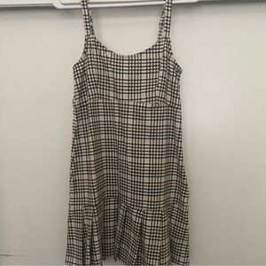 hollister plaid cream dress